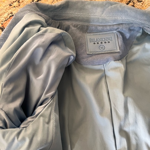 BlankNYC Genuine Suede Moto Jacket - Size Medium - Light Blue - Picture 14 of 17